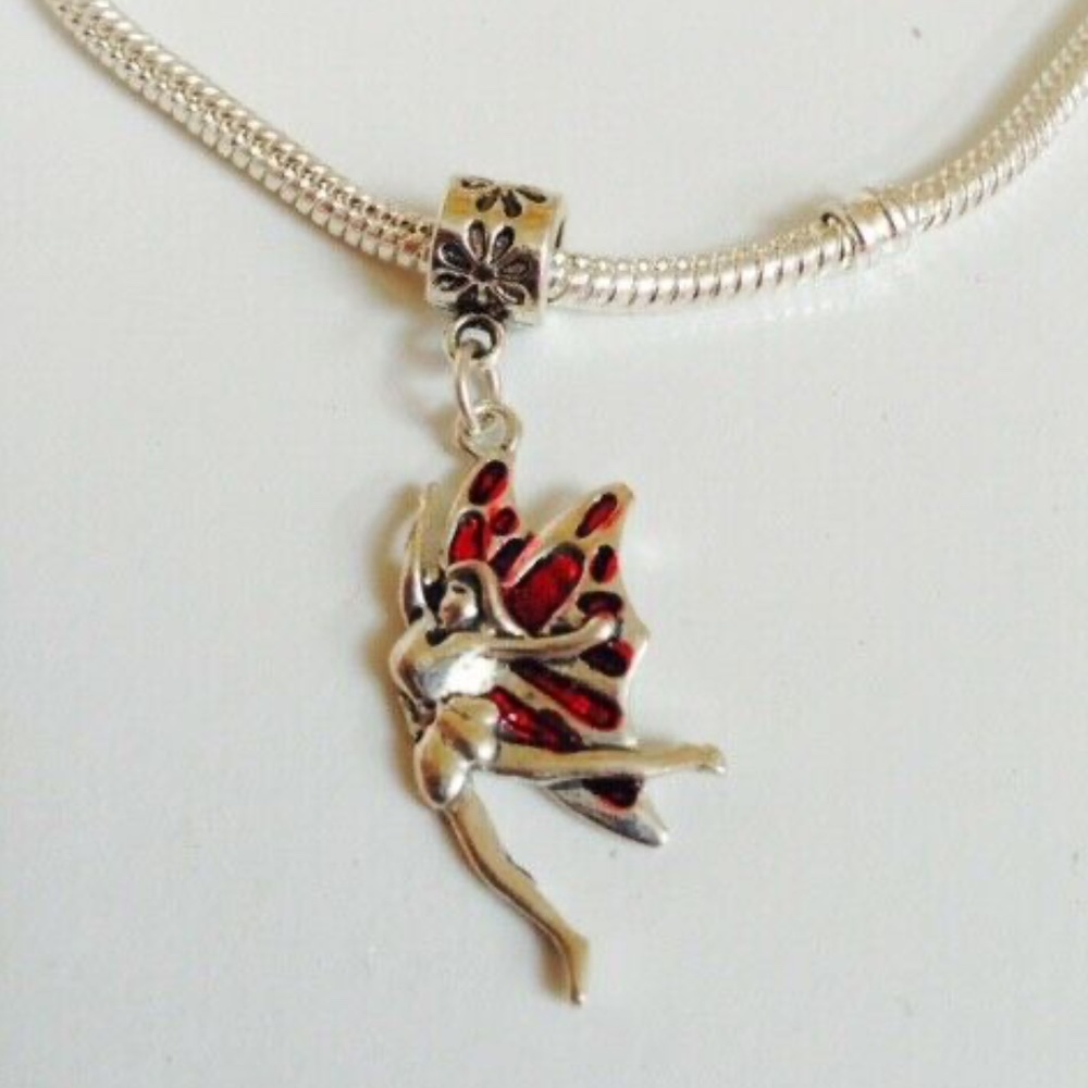 “Fairy” Sterling Silver Plated Dangling Charm For European Style Charm Bracelets